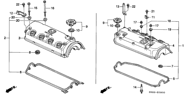 1995 Honda Civic Cover, Cylinder Head Diagram for 12310-P32-A00