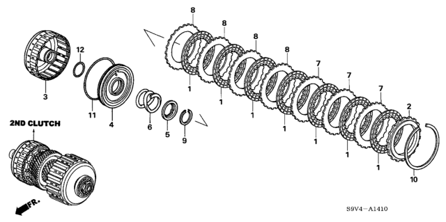 2006 Honda Pilot 5 Door LX (2WD) KA 5AT AT Clutch (2nd) Diagram