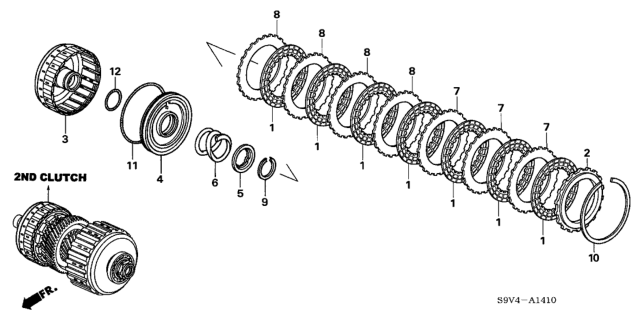 2007 Honda Pilot AT Clutch (2nd) Diagram