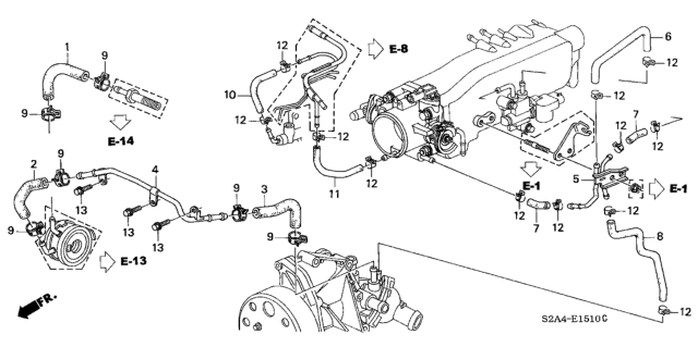 2004 Honda S2000 Water Hose Diagram