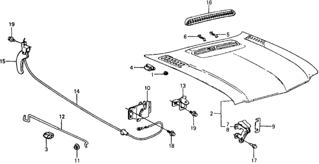 1979 Honda Civic 3 Door ** KL HMT Hood Diagram