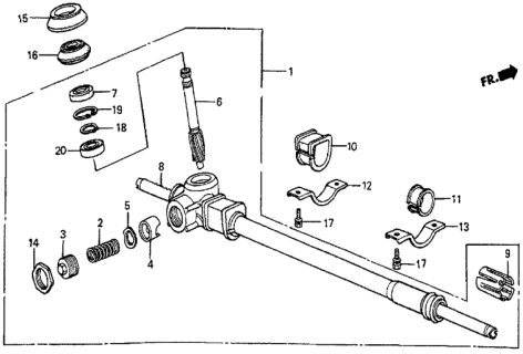 1983 Honda Prelude Pinion, Steering Diagram for 53422-SB0-661