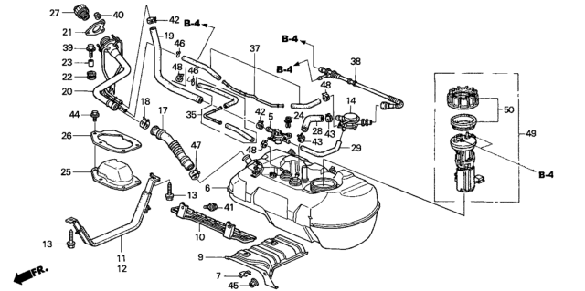 2002 Honda Insight 3 Door DX KA 5MT Fuel Tank Diagram