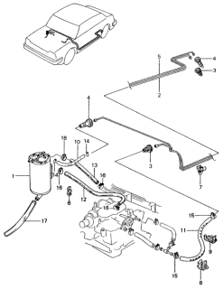 1981 Honda Civic 4 Door ** (1500) KH HMT Canister - Fuel Hose Diagram