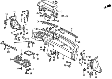 1983 Honda Prelude Garnish, R. Defroster *NH1L* (BLACK) Diagram for 66893-SB0-000ZB