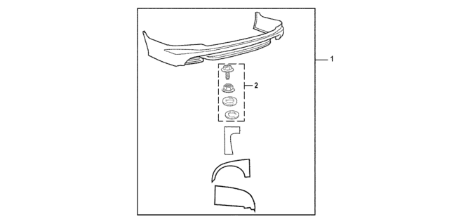 2010 Honda Accord 4 Door EX KA 5AT Mugen- Rear Under Spoiler Diagram