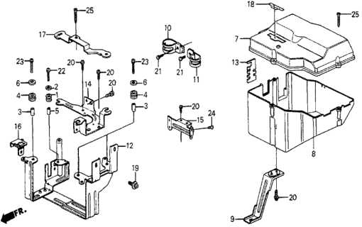 1987 Honda Civic 5 Door 4WD KA 5MT Control Box Cover Diagram