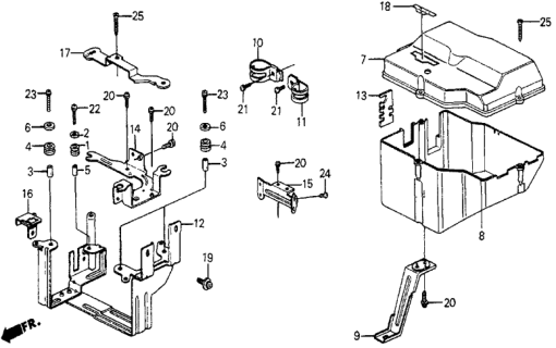 1986 Honda Civic Control Box Cover Diagram