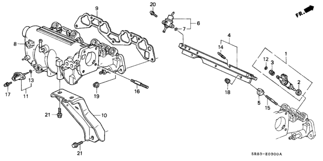 1993 Honda Civic Stay, In. Manifold Diagram for 17132-P28-A00