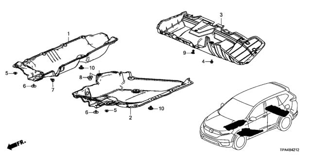 2021 Honda CR-V Hybrid CVR, L- MIDDLE FLOOR Diagram for 74613-TLA-A20