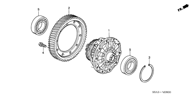 2001 Honda Civic Differential Diagram for 41100-PLW-E00