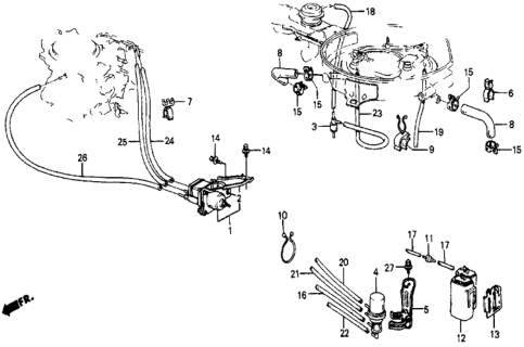 1985 Honda Civic Control Assy., Air Jet Diagram for 16800-PE0-672