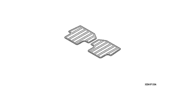 2003 Honda Accord 4 Door LX (SIDE SRS) KL 5AT All Season Mat (Rear) Diagram