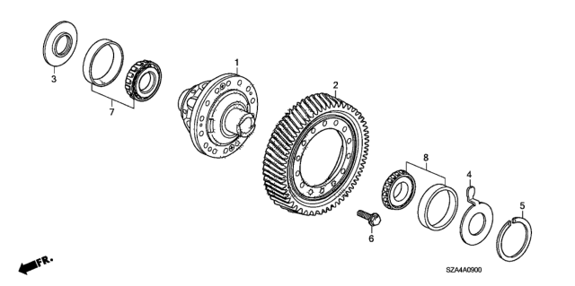 2012 Honda Pilot AT Differential Diagram