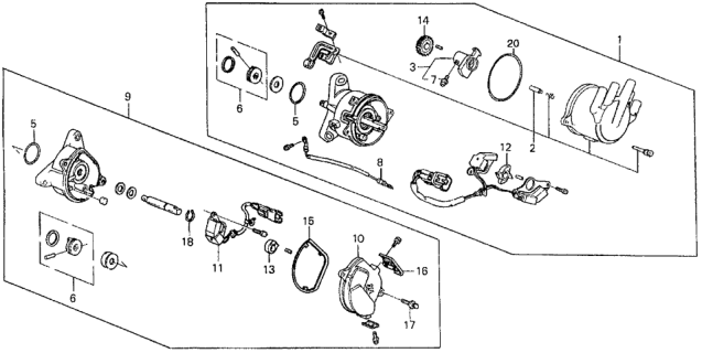 1990 Honda Prelude Clip Diagram for 90601-PD1-003