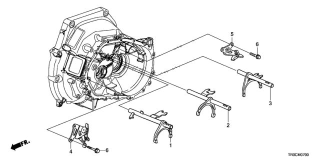 2014 Honda Civic MT Shift Fork - Shift Holder (1.8L) Diagram