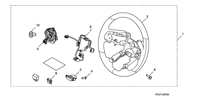 2020 Honda Pilot 5 Door EX (AWD/SENSING) KA 6AT Heated Steering Wheel Diagram