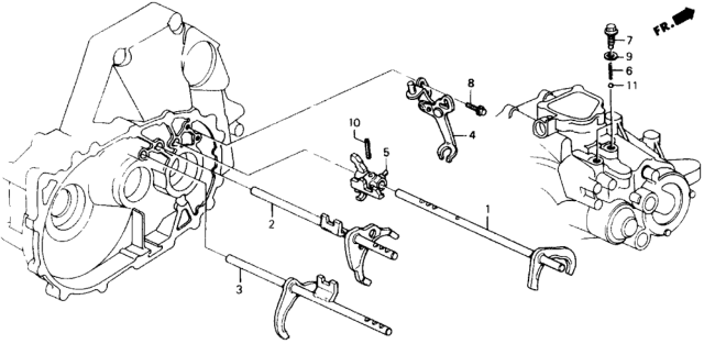 1990 Honda Prelude MT Shift Fork Diagram