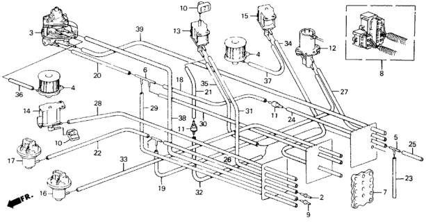1989 Honda Accord Wire Assembly Diagram for 36041-PH4-A01