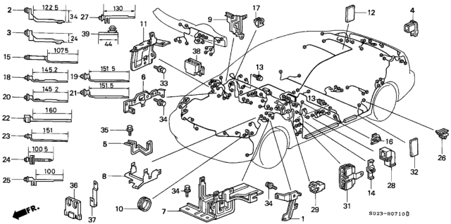 1997 Honda Civic Harness Band - Bracket Diagram