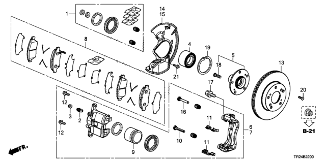 2013 Honda Civic Pin B Diagram for 45262-TR2-A01