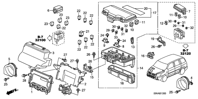 2008 Honda Pilot Control Module, Engine (Rewritable) Diagram for 37820-PVJ-A91