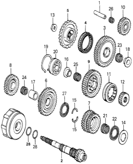 1983 Honda Accord 3 Door LX KA HMT HMT Countershaft Diagram