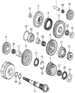 1983 Honda Accord HMT Countershaft Diagram