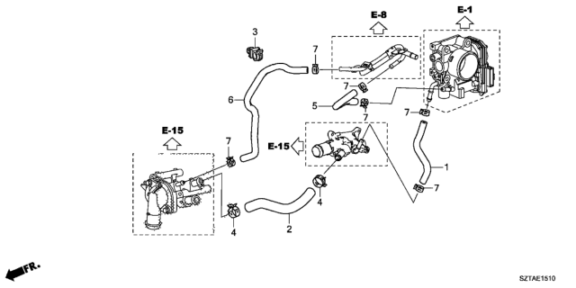 2016 Honda CR-Z Water Hose Diagram