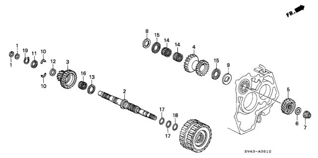 1994 Honda Accord AT Secondary Shaft Diagram