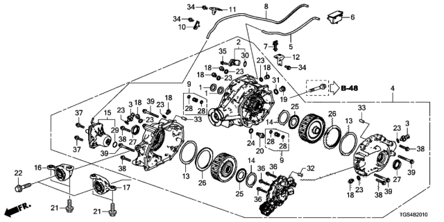 2020 Honda Passport 5 Door EXL (AWD) KA 9AT Rear Differential Diagram