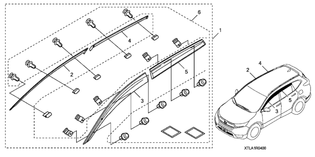 2020 Honda CR-V Hybrid Door Visor Diagram