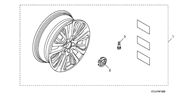 2021 Honda CR-V Alloy Wheel (19") (Gloss Black) Diagram