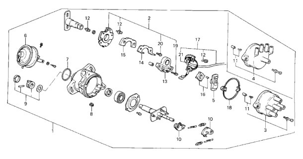 1986 Honda CRX Control Assy., Vacuum Diagram for 30104-PE1-673