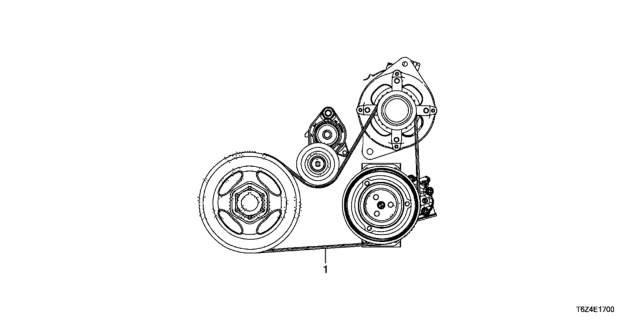 2017 Honda Ridgeline 4 Door RTL (2WD) KA 6AT Alternator Belt Diagram