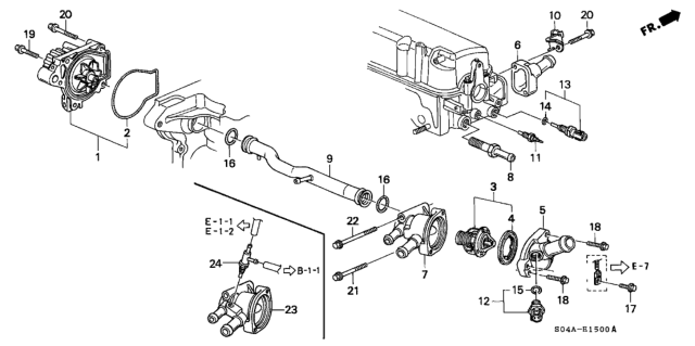 2000 Honda Civic Case, Thermostat Diagram for 19320-P2P-A00