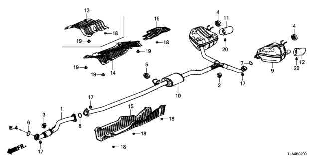 2021 Honda CR-V Exhaust Pipe - Muffler (2WD) Diagram