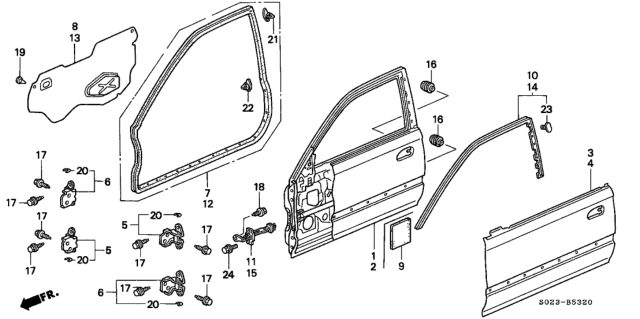 1997 Honda Civic Door Panel Diagram