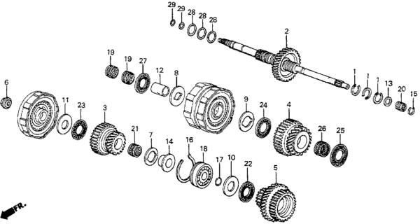 1987 Honda Prelude Nut, Flange (19MM) Diagram for 90201-PL4-000