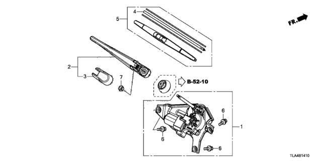 2018 Honda CR-V Arm, Rear Wiper Diagram for 76720-TLA-A01