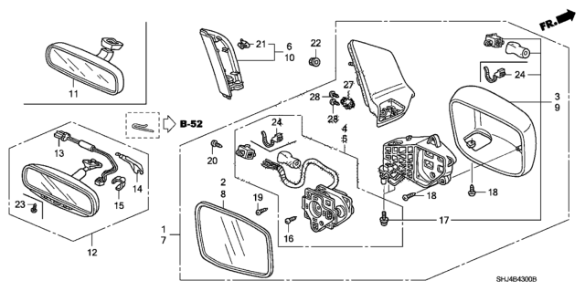 2010 Honda Odyssey Housing Set, Passenger Side (Mocha Metallic) Diagram for 76205-SHJ-X51ZJ