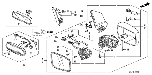 2010 Honda Odyssey Mirror Diagram