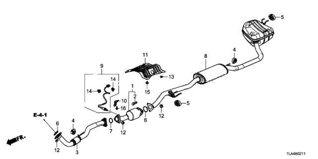 2019 Honda CR-V Exhaust Pipe - Muffler (4WD) Diagram