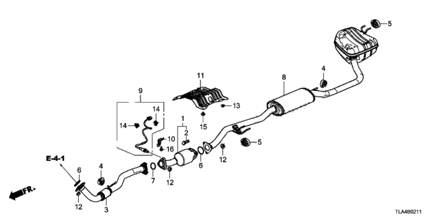 2017 Honda CR-V Plate A, Floor Heat Baffle Diagram for 74601-TLA-A00