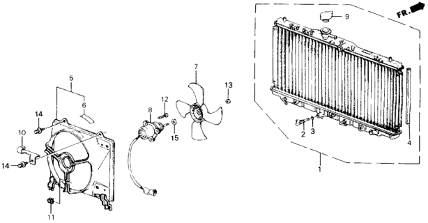 1989 Honda Accord Radiator (Toyo) Diagram