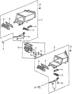 1983 Honda Accord 4 Door DX KA 5MT Fresh Air Vents Diagram