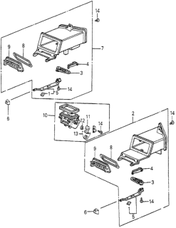 1982 Honda Accord Valve Assy., L. Side Vent Diagram for 64440-SA5-670