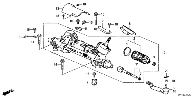 2021 Honda Accord Hybrid RACK, POWER STEERING Diagram for 53621-TWA-A01