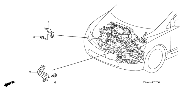 2007 Honda Civic Engine Wire Harness Stay (2.0L) Diagram