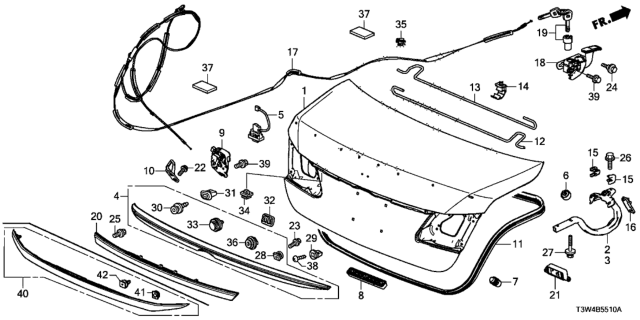 2015 Honda Accord Hybrid Trunk Lid Diagram